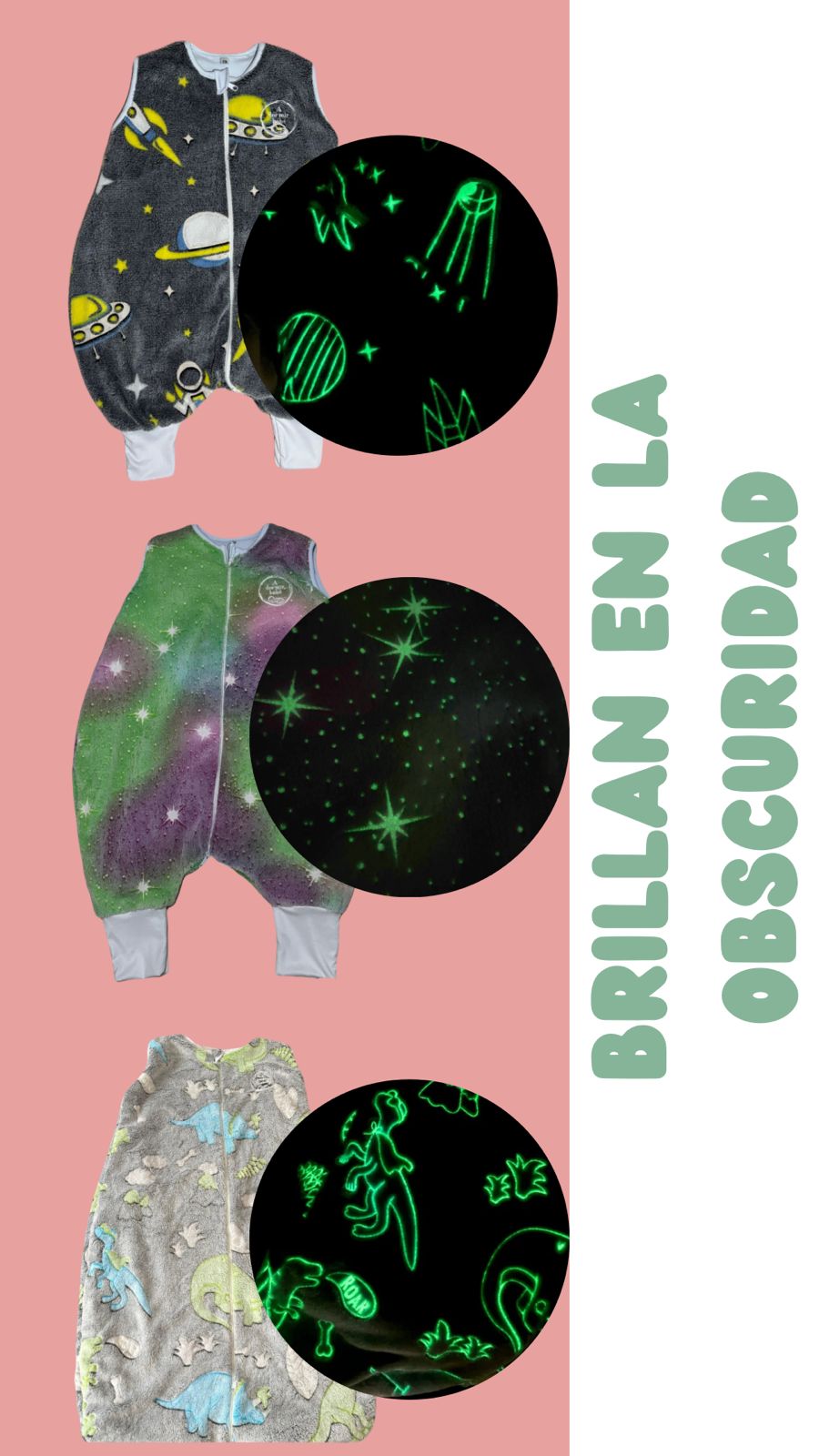 Saquitos de dormir - BRILLAN EN LA OSCURIDAD