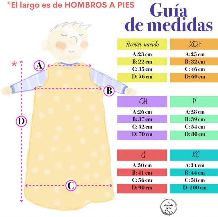 Saquito de dormir COLORES LISOS- DOS CAPAS ALGODON